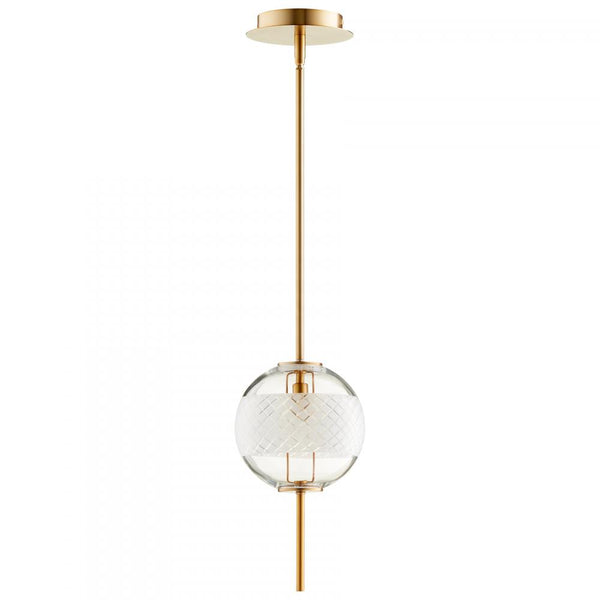 1 Light LED Brass Pendant