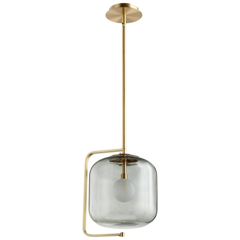 1 Light 11.5" Brass Pendant