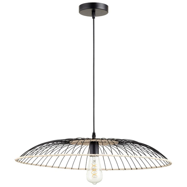 1 Light 23.75" Black Pendant