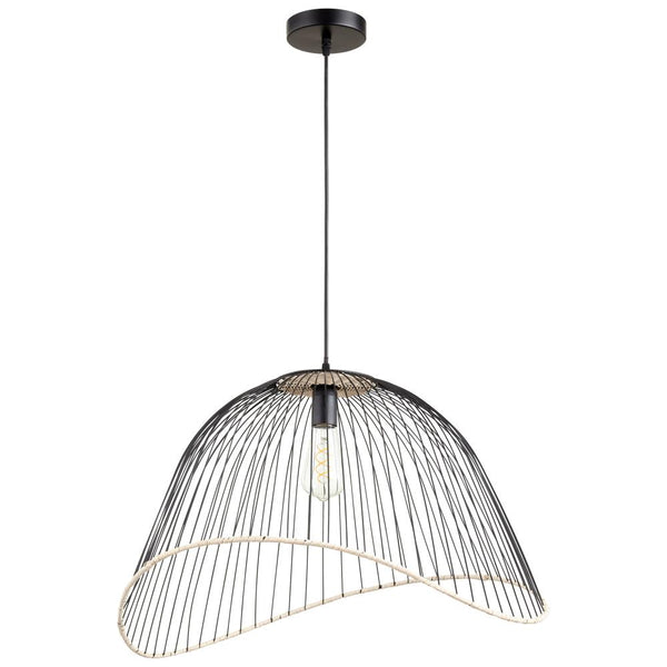 1 Light 24.25" Black Pendant