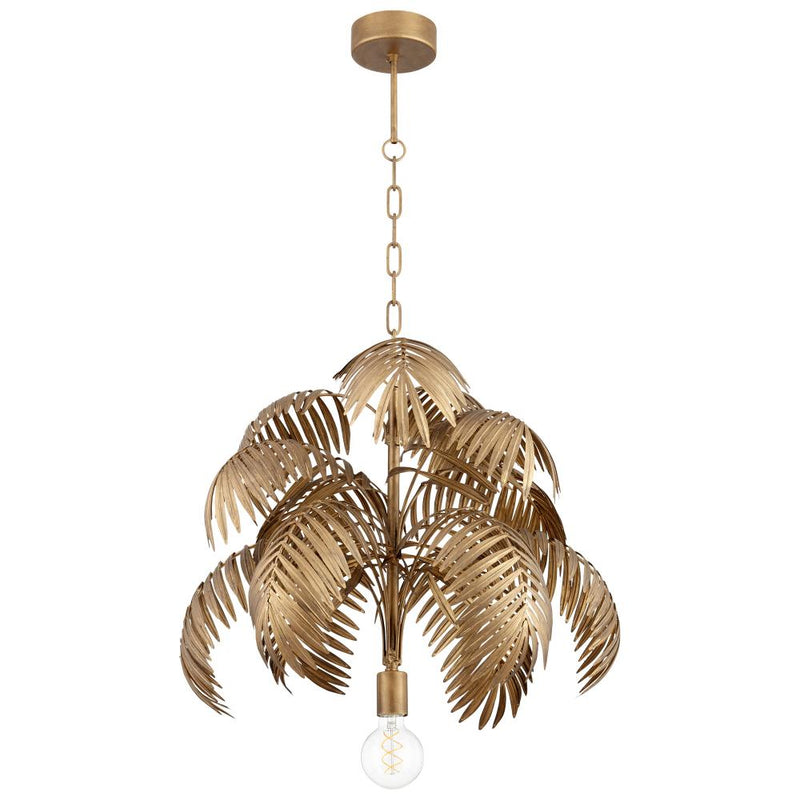 1 Light 22.5" Antique Brass Pendant