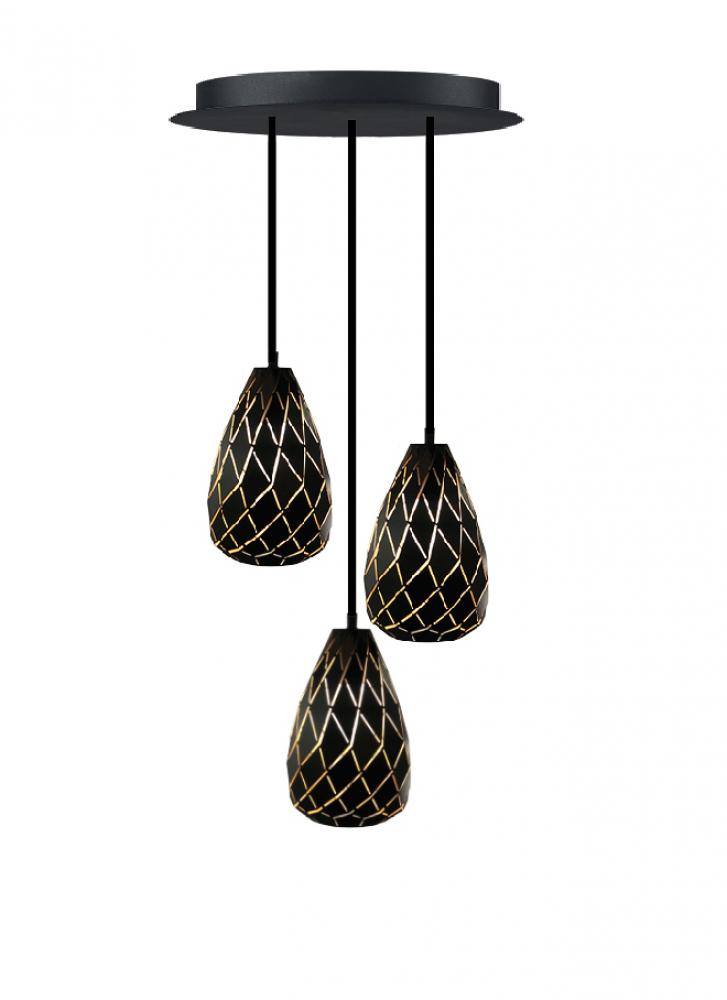 Onyx 3 Light 20" E26 Down Pendant