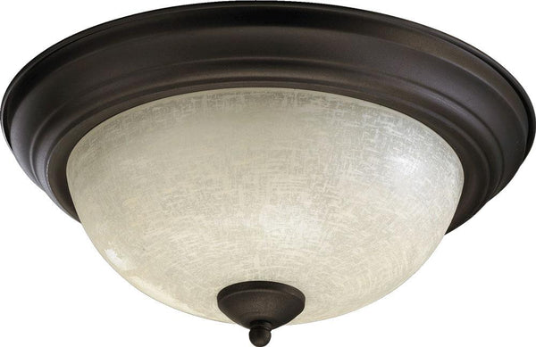 Traditional 2 Light Ceiling Mount, 13.5" Wide