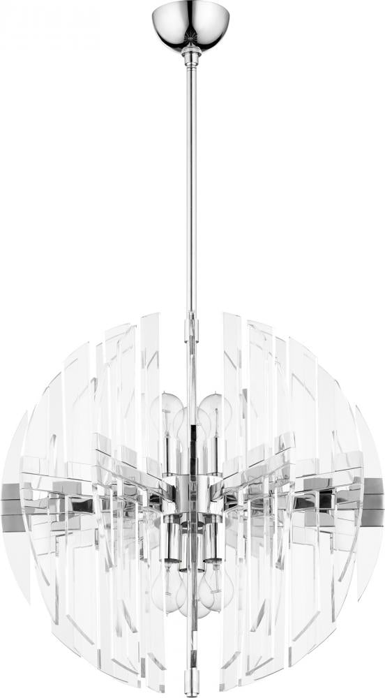 Zion 6 Light 23" Nickel Pendant