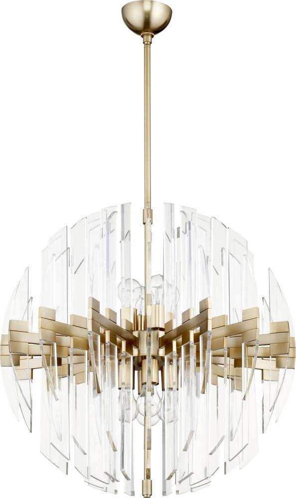 Zion 8 Light 27" Brass Pendant