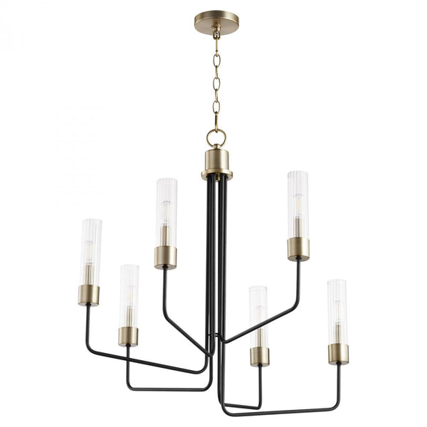 Helix 6 Light 27.5" B Type Up Chandelier