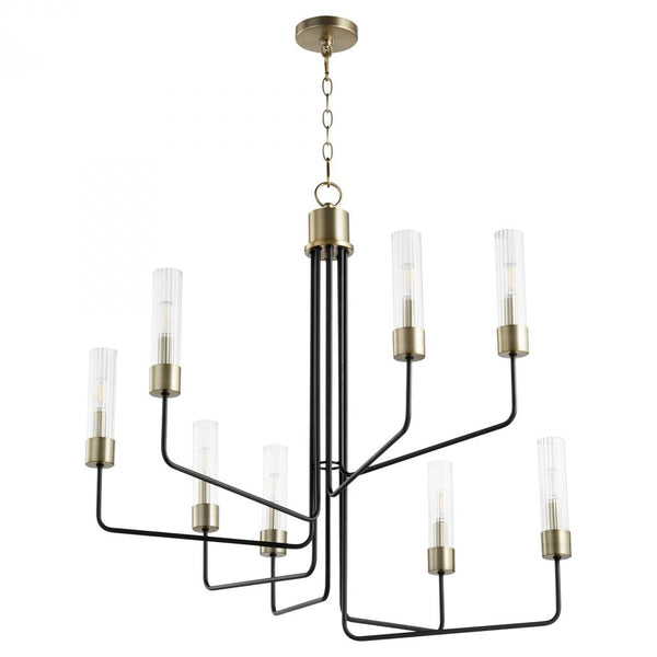 Helix 8 Light 34.5" B Type Up Chandelier