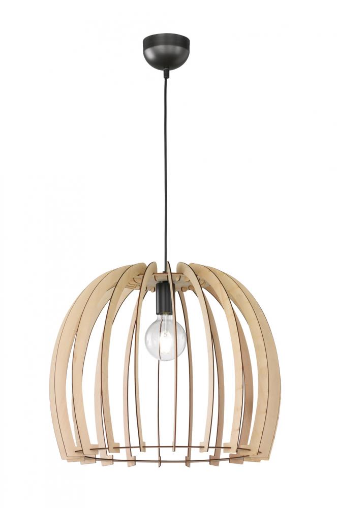 Wood 1 Light 20" 100 W Medium Base Down Pendant